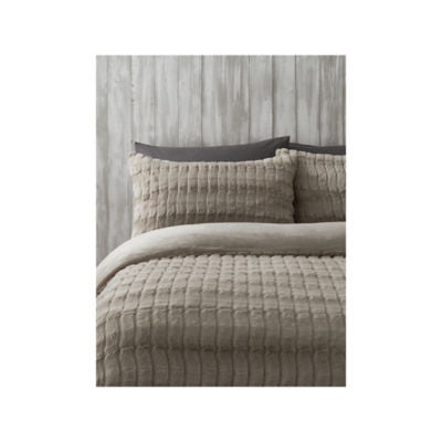 George Home natural faux fur reversible duvet set double, imported from the UK