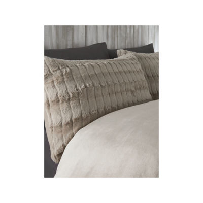 George Home natural faux fur reversible duvet set double, imported from the UK