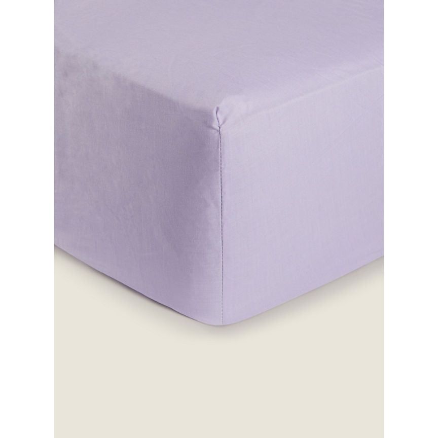 George Home Lilac Plain Fitted Sheet - Single GOODS ASDA   