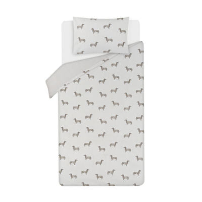 ASDA George Home Grey Country Sausage Dog Reversible Duvet Cover Set Single- Buy online at McGrocer
