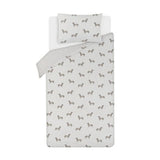 George Home grey sausage dog duvet cover set single (British brand)