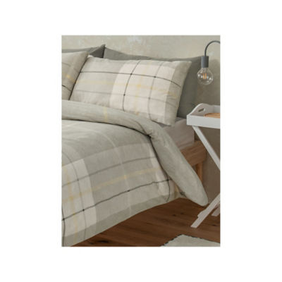 George Home reversible duvet cover set king size green check - British product