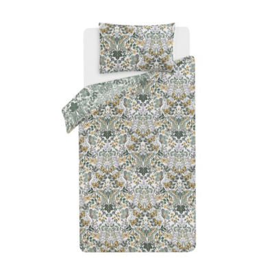 George Home green butterfly reversible duvet cover set single - British product