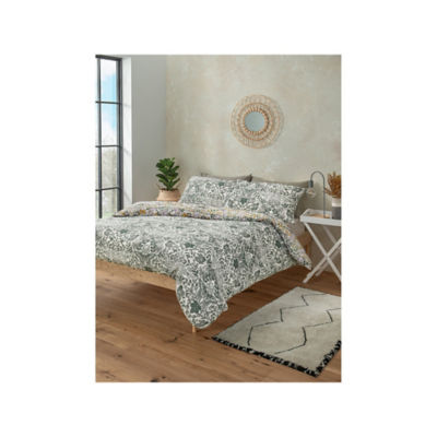 George Home green butterfly reversible duvet cover set double, imported from the UK