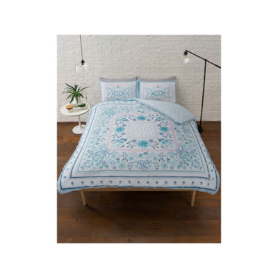 George Home blue floral reversible duvet cover double (British brand)