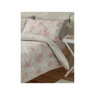 George Home cream floral reversible duvet cover set double, UK version
