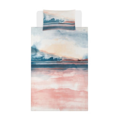 George Home single duvet cover set pink reversible landscape - British product