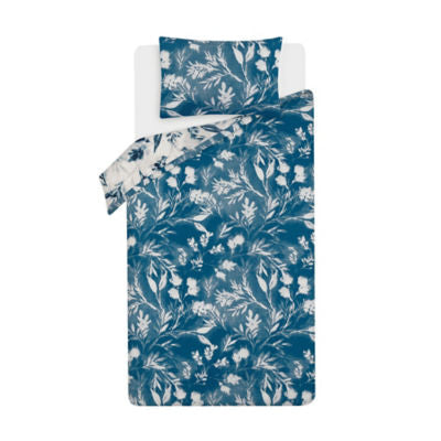 George Home reversible duvet cover set blue soft branches single (British brand)