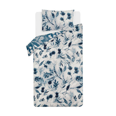 George Home reversible duvet cover set blue soft branches single (British brand)