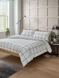 George Home white check duvet cover set super king, UK version