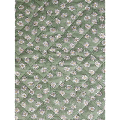 George Home yellow daisy quilted throw, imported from the UK