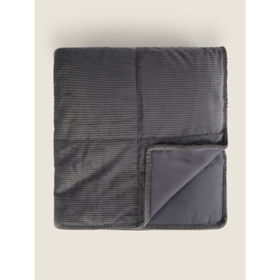 George Home Charcoal Corduroy Throw 150x200cm, imported from the UK