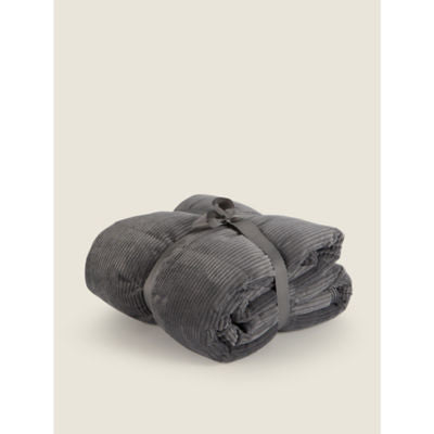 George Home Charcoal Corduroy Throw 150x200cm, imported from the UK