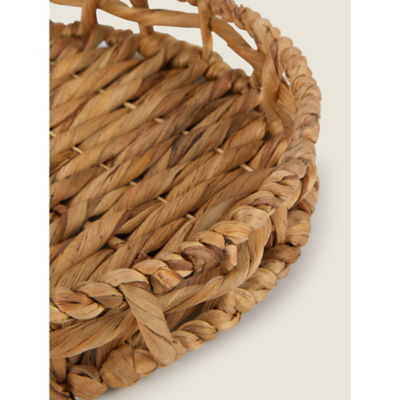 George Home natural hand woven water hyacinth tray - British product