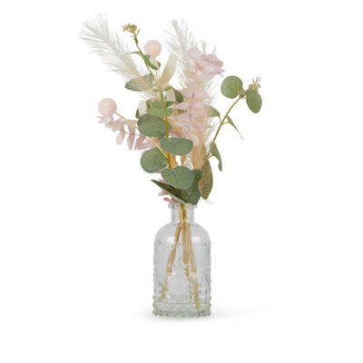 ASDA George Home Künstlicher Rosa Eukalyptus mit Pampas Parfümflaschen-Vase 35,5cm x 17cm x 17cm bei McGrocer online kaufen