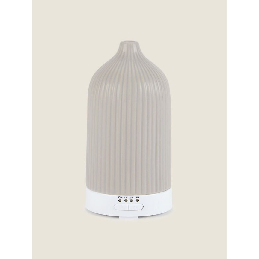 George Home Aroma Mist Diffuser White Iris &amp; Citrus Grey Ribbed Ceramic