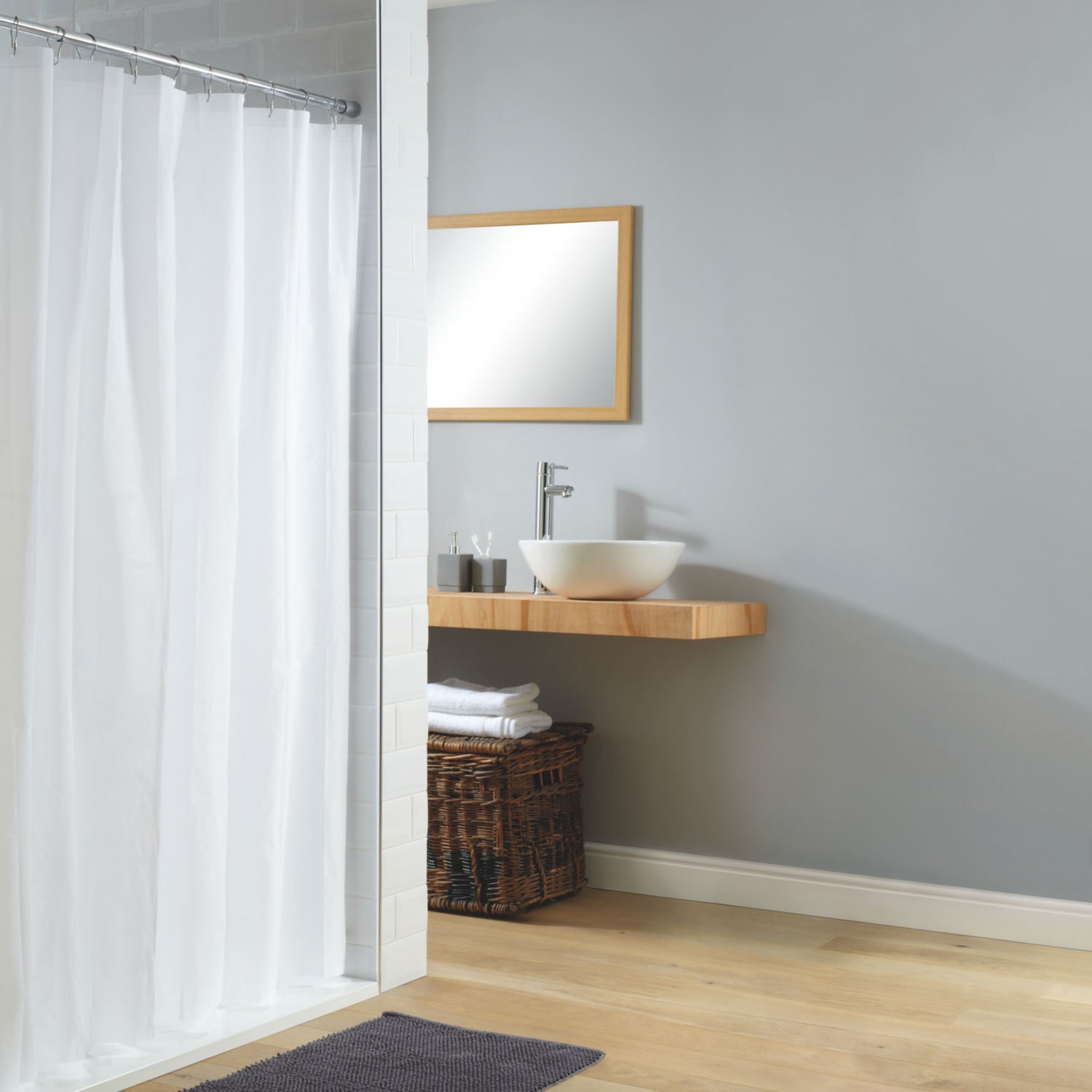 George Home white shower curtain 180x180cm, UK version