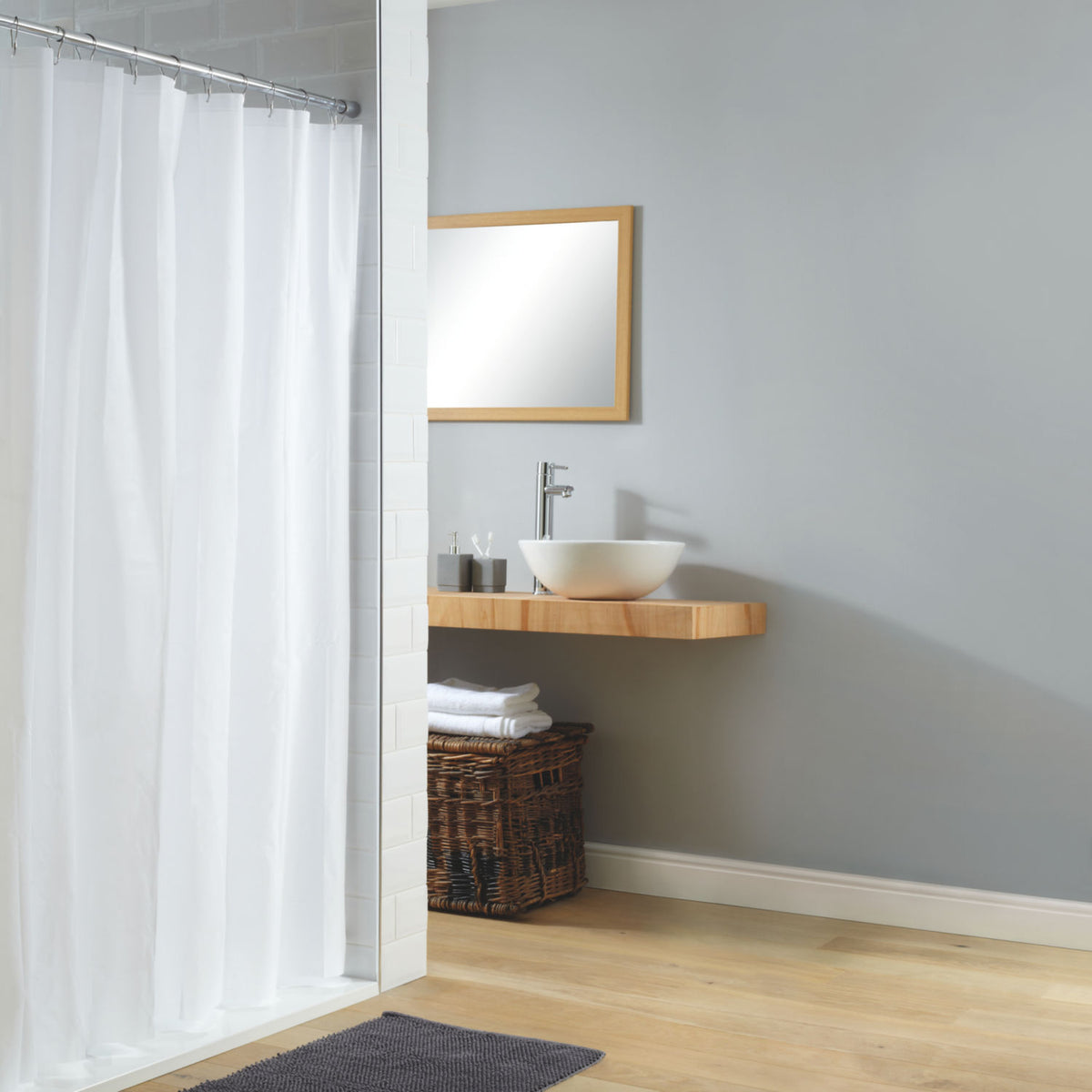 George Home white shower curtain 180x180cm, UK version