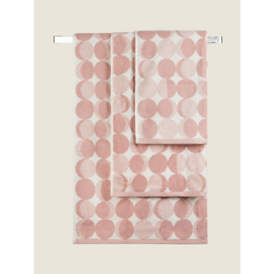 George Home pink moon phase geometric hand towel (British brand)