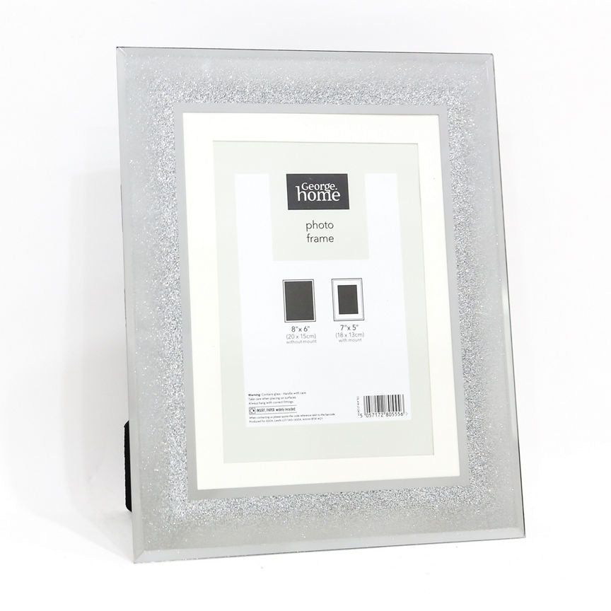 George Home Silver Ombré Glass Photo Frames 8x6inch 2 Pack GOODS ASDA   