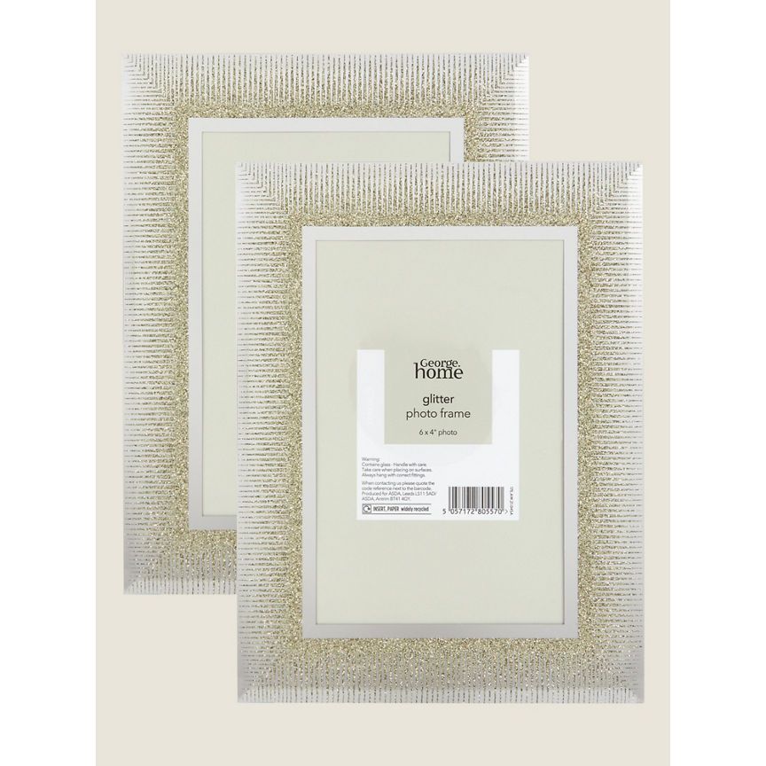 George Home Champagne Glitter Ombre Photo Frame 6 x 4 Inch GOODS ASDA   