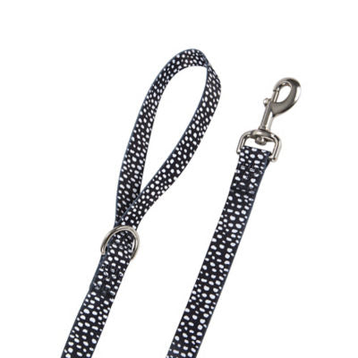 George Home dog lead black mono dotty 110cm - British product