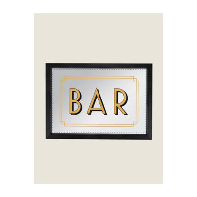 George Home black bar slogan mirror 15x45x70cm, UK version