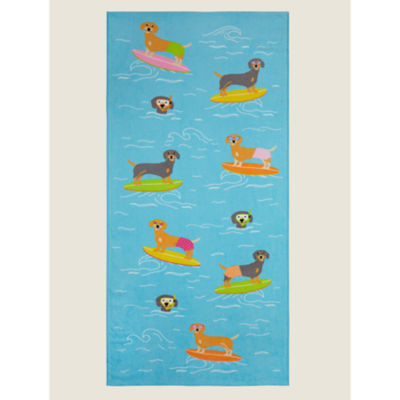 George Home blue surfing dog beach towel medium (British brand)