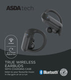 ASDA Tech True Wireless Sports Earphones Black - British product