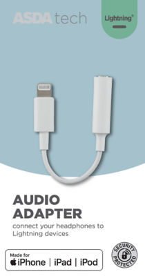 ASDA Tech 3.5mm to Lightning adapter - British product