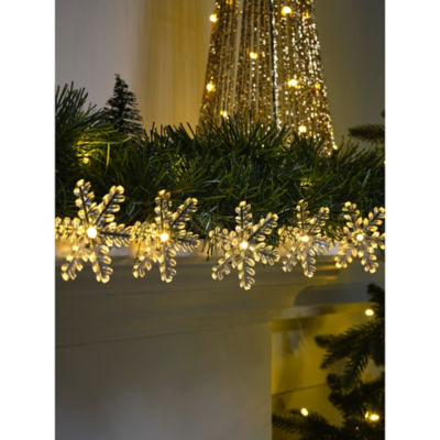 George Home white snowflake string lights - British product