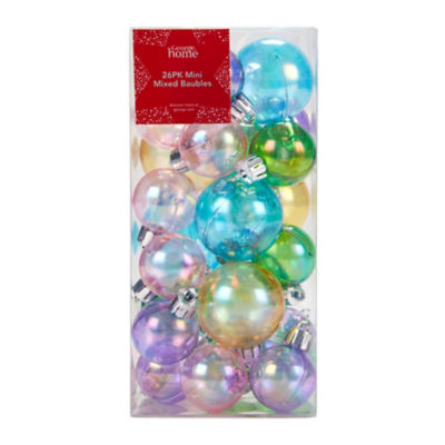 George Home multi-coloured mini baubles 26 pack, UK version