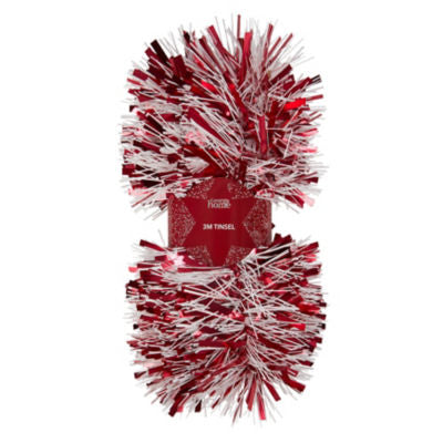 George Home red and white tinsel 3 metres - British product