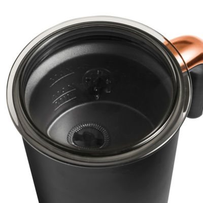 George Home Schwarzer Milchaufschäumer mit Roségold-Akzenten 150ml