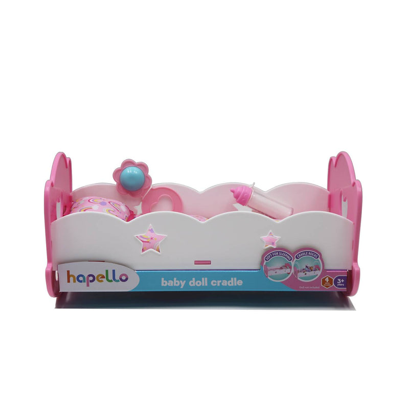 Hapello baby doll rocking cradle set with accessories, imported from the UK