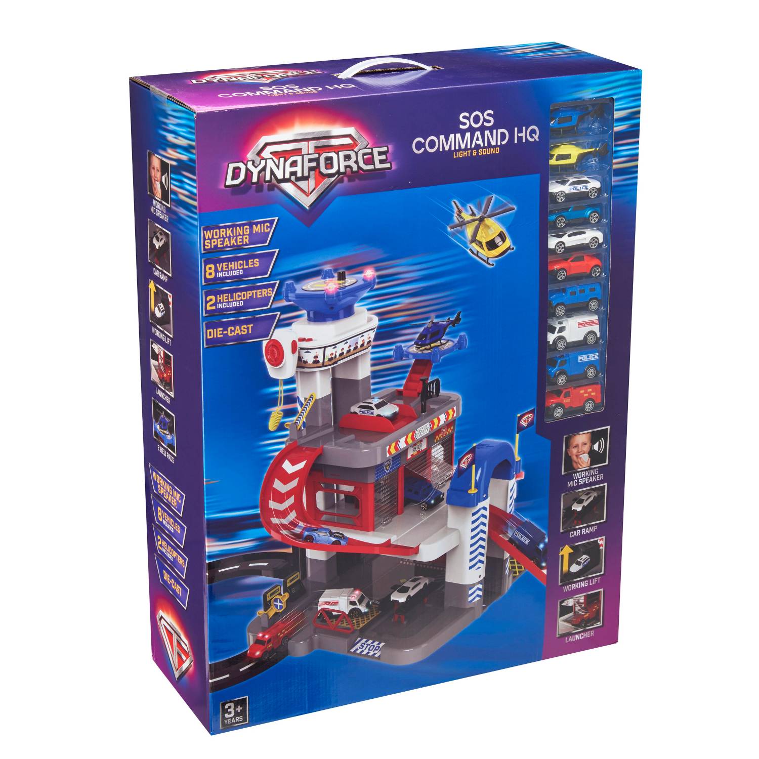 Dynaforce SOS Command HQ 3-level toy garage with lights and sounds (British brand)