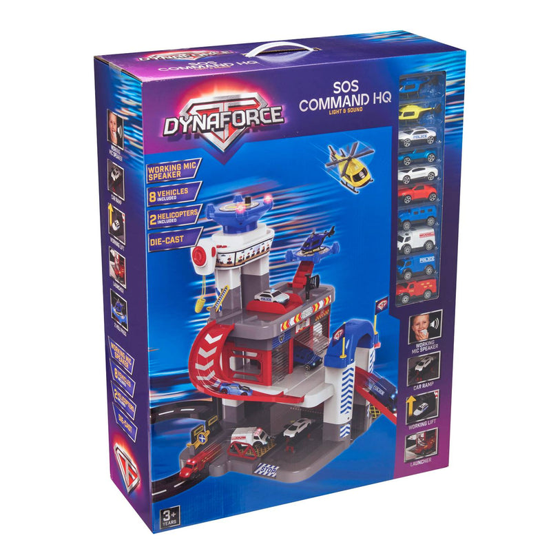 Dynaforce SOS Command HQ 3-level toy garage with lights and sounds (British brand)