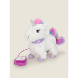 Hapello pink and white walking unicorn 25cm, imported from the UK