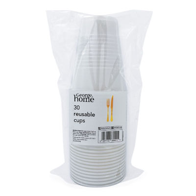 George Home value plastic cups 30 pack (British brand)