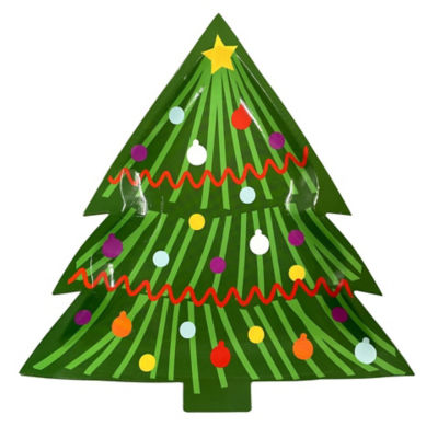 George Home Christmas tree shaped plates 8 pack, UK version