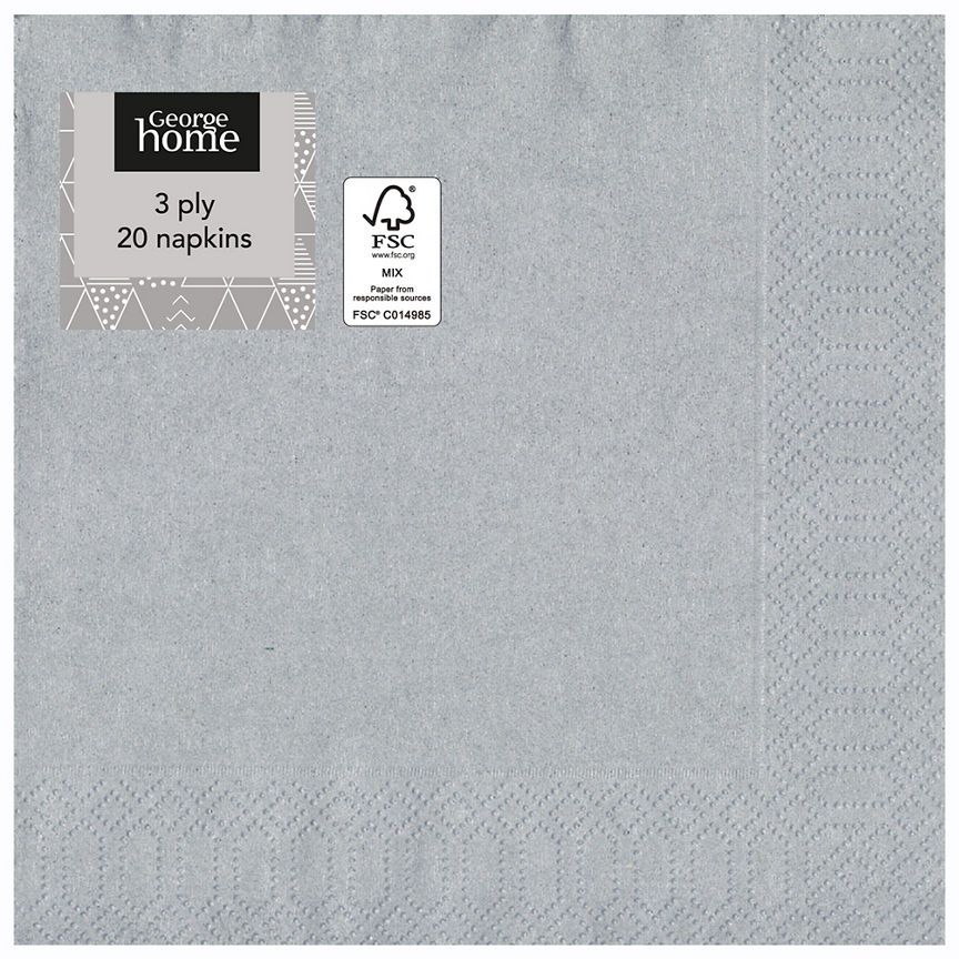 George Home Silver Napkins GOODS ASDA   