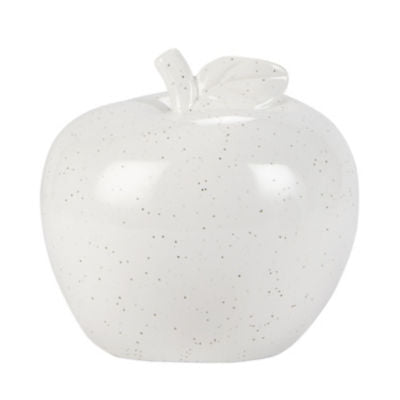 George Home white speckled ceramic apple ornament (British brand)