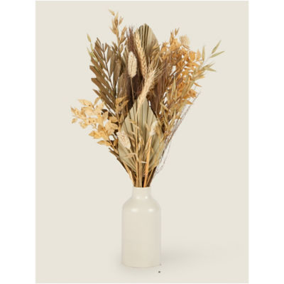 George Home dried floral in cream ceramic vase (British brand)