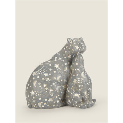ASDA George Home Grey Debossed Celestial Bear Ornament 14.3 x 16.6 x 16.6cm- Buy online at McGrocer