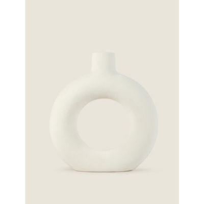 George Home large white donut vase, imported from the UK