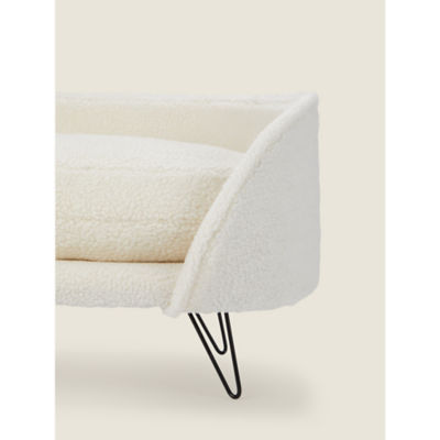 George Home Cream Teddy Pet Sofa Bed