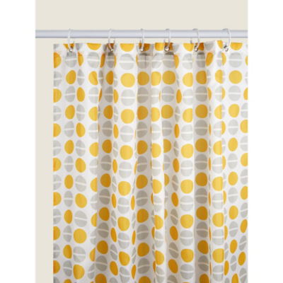 ASDA George Home Grey and Yellow Shower Curtain 180cm x 180cm- Buy online at McGrocer