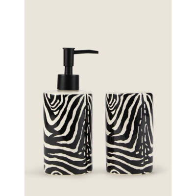 George Home zebra earthenware dispenser 18.3cm, UK version