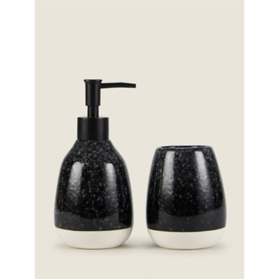 George Home black reactive glaze dispenser 8.5x8.5x17cm - British product