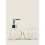 White pumpkin tumbler earthenware 10.2cm, imported from the UK